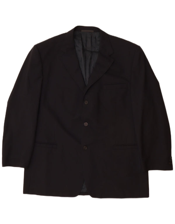 VERSACE Veste blazer classique à 3 boutons pour homme UK 42 XL Bleu marine