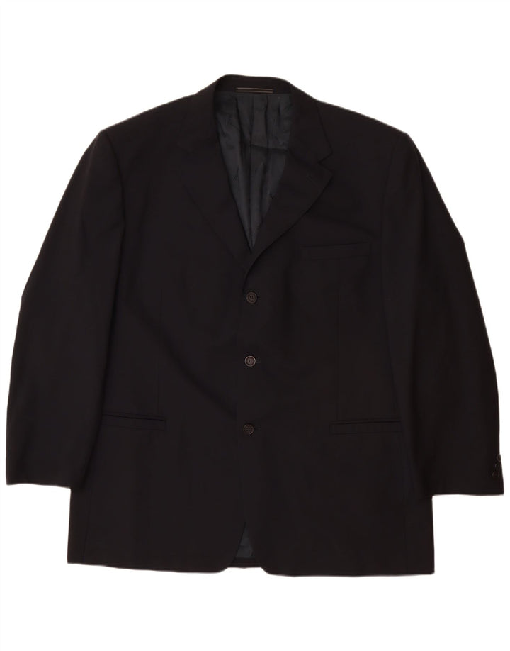 VERSACE Veste blazer classique à 3 boutons pour homme UK 42 XL Bleu marine