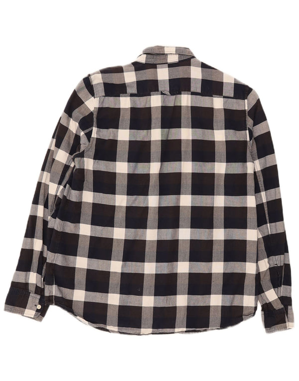 Gap Chemise en flanelle coupe classique pour femme UK 14 en coton à carreaux noir moyen