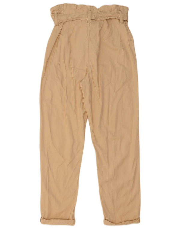 Topshop Pantalon décontracté taille haute fuselé pour femme UK 10 Small W29 L27 Beige