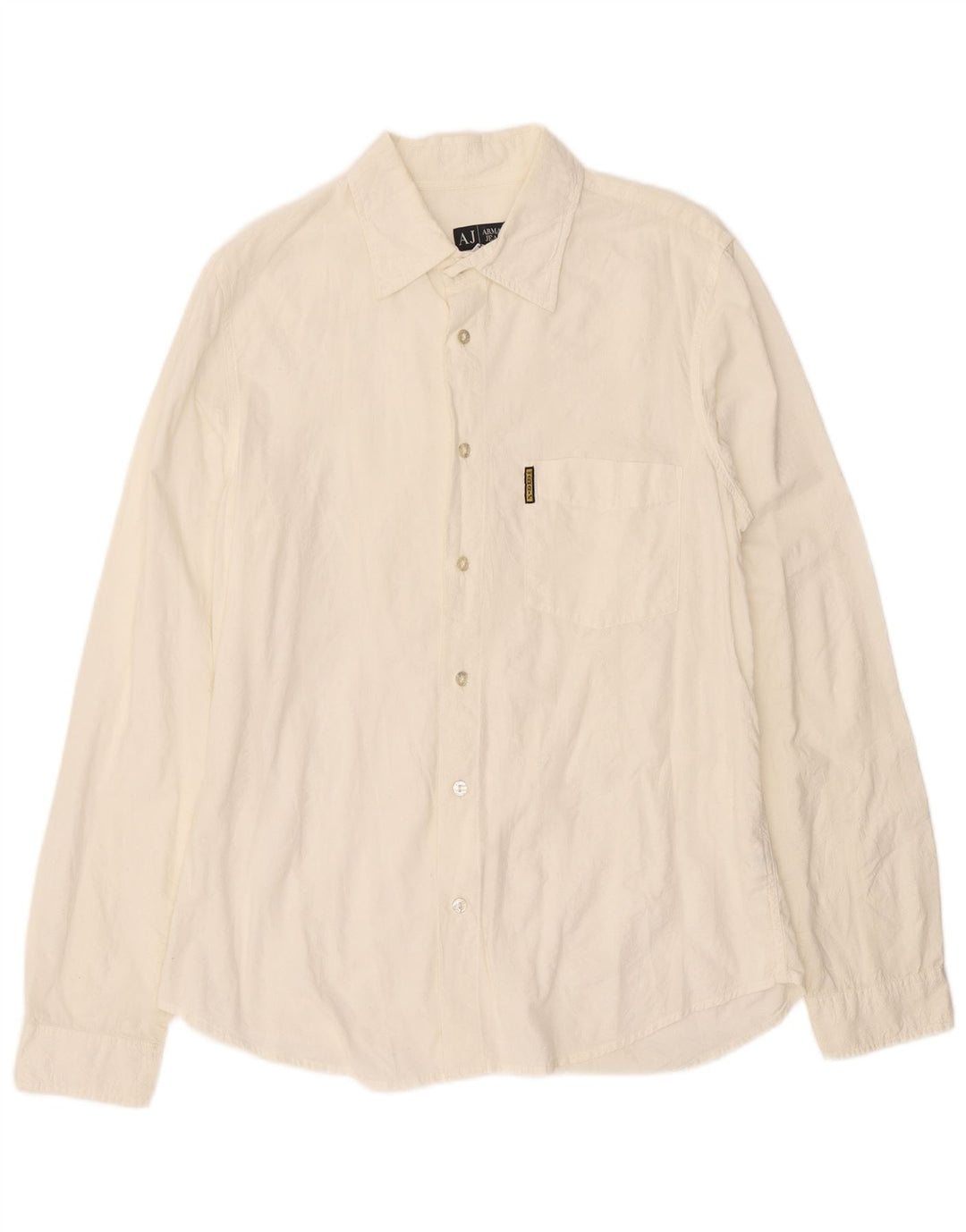 Armani Jeans Chemise Homme Blanc Cassé Moyen Coton