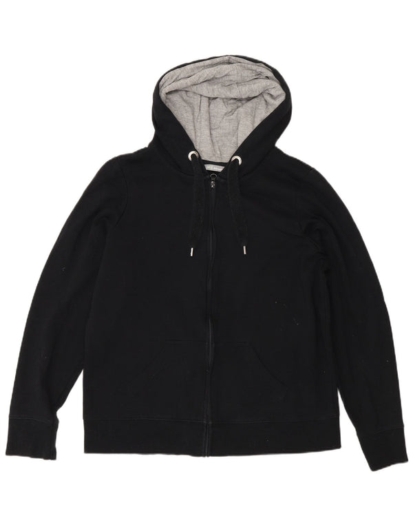 Marks & Spencer Pull à capuche zippé coupe régulière pour femme UK 16 Large Noir