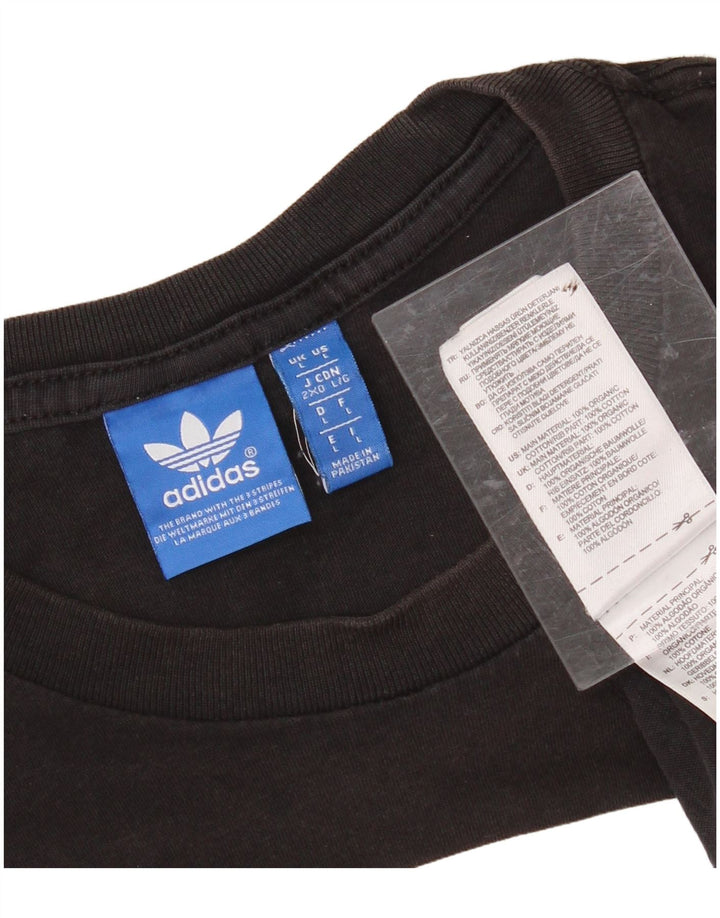ADIDAS Mens Graphic T-Shirt Top Large Black Cotton