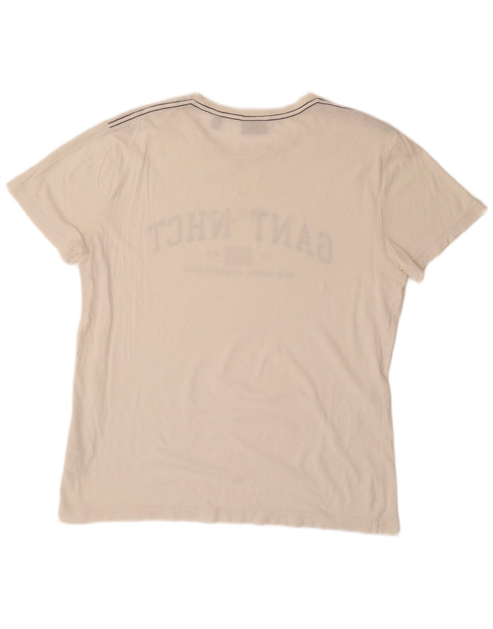 GANT T-Shirt Graphique Homme Grand Blanc Coton