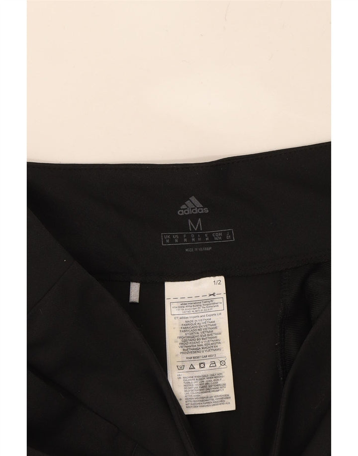 ADIDAS Womens Crop Tracksuit Trousers UK 14 Medium Black Polyester Vintage Adidas and Second-Hand Adidas from Messina Hembry 