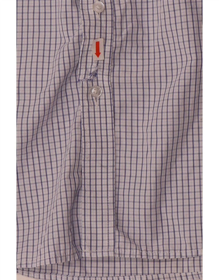 Chaps Chemise coupe régulière pour homme Taille 16 16,5 Grande Viscose Vichy Bleu