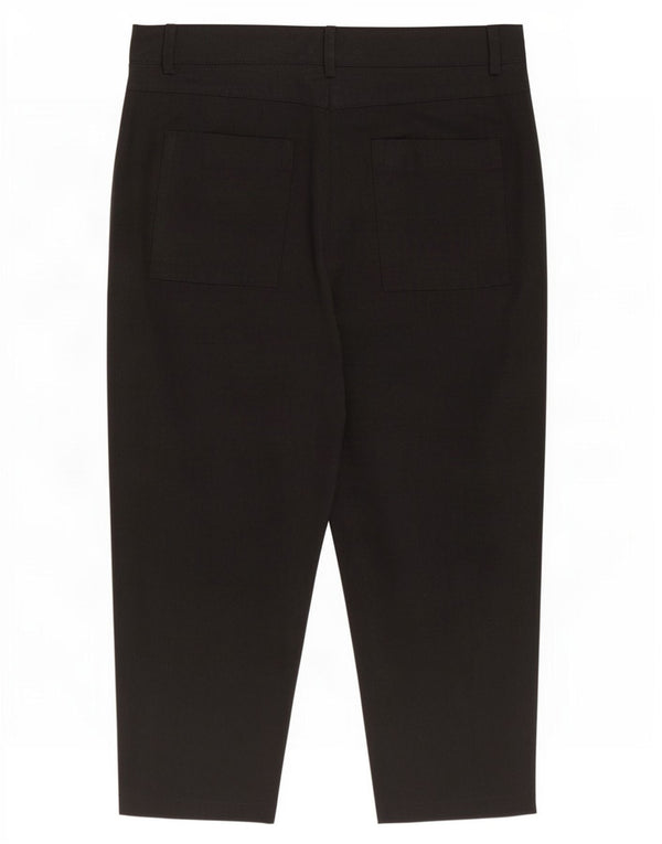 Marks & Spencer Pantalon court taille haute pour femme UK 12 Medium W30 L24 Bla