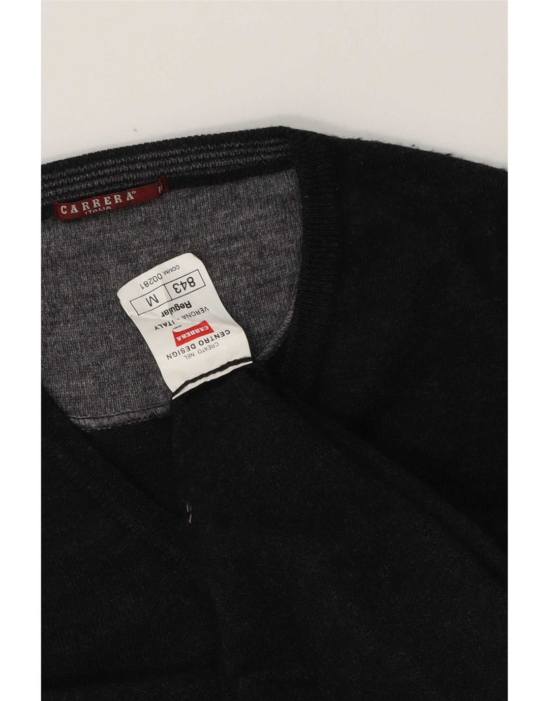 Carrera Pull Col V Homme Gris Moyen Laine Mérinos