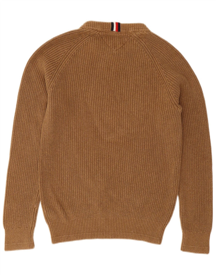 Tommy Hilfiger Pull Col Bateau Homme Marron Moyen Coton