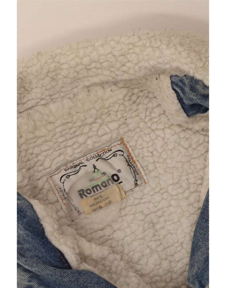 Romano Veste en Jean Sherpa Homme UK 42 XL Bleu Polyester