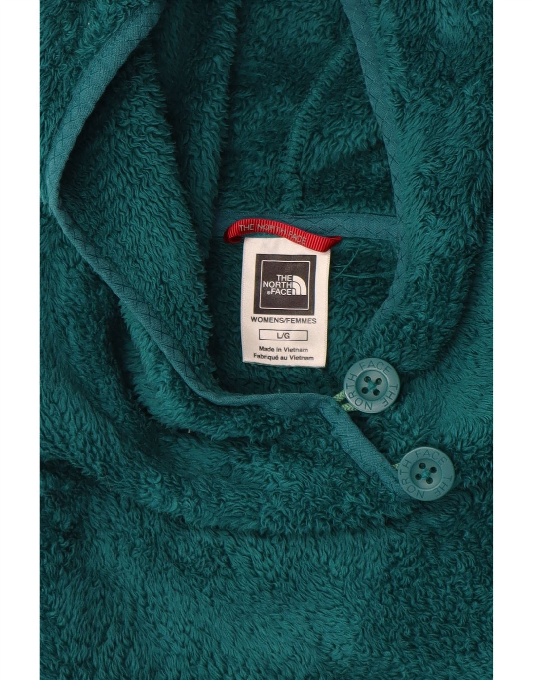 THE NORTH FACE Pull polaire à capuche pour femme UK 14 Large Vert Polyester