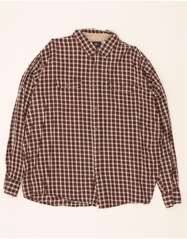 Wrangler Chemise en flanelle pour homme XL en coton à carreaux marron