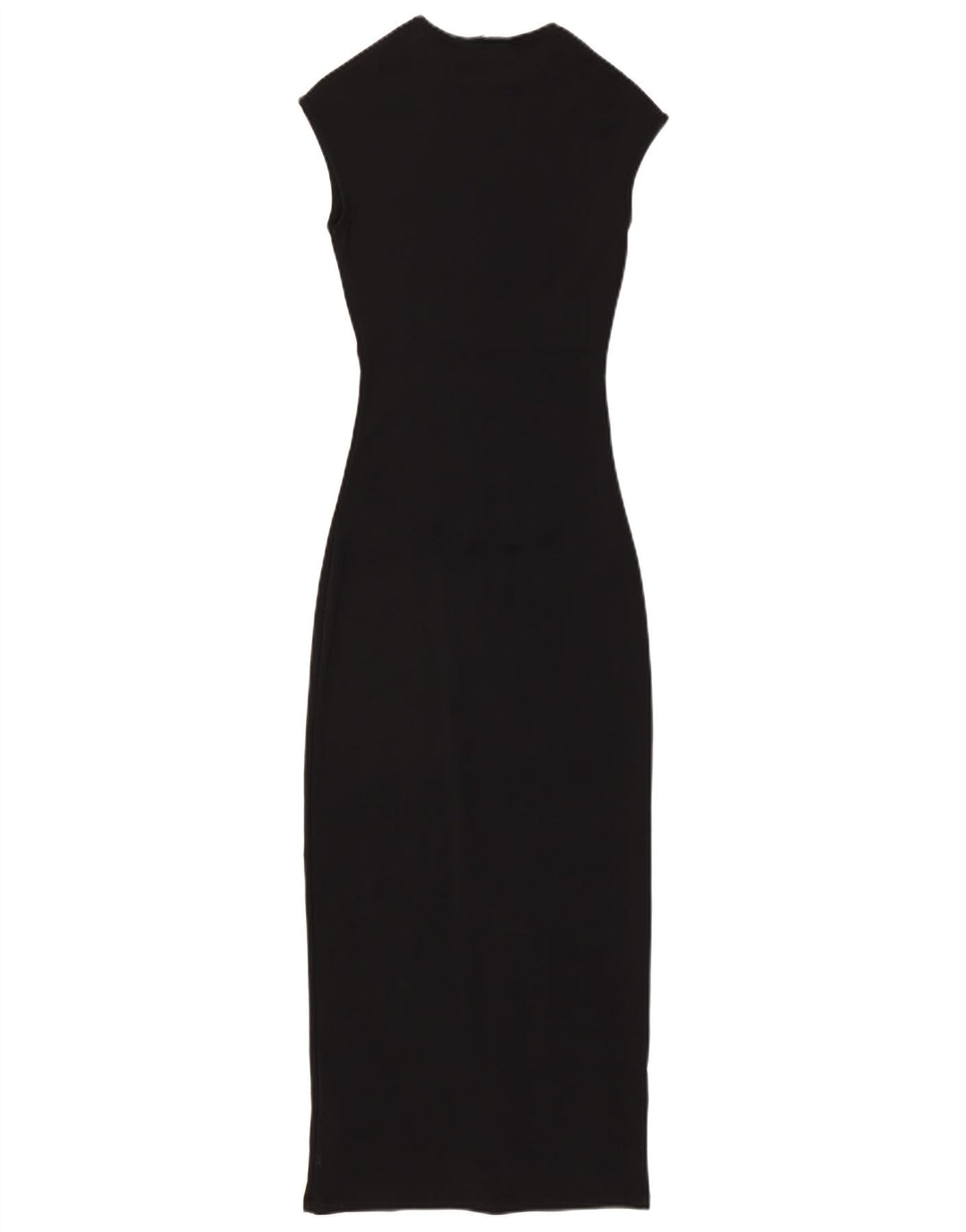 ZARA Femme Robe Maxi sans Manches UK 10 Petit Noir Polyamide