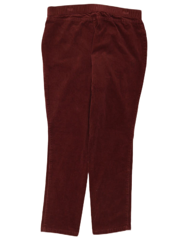 Marks & Spencer Pantalon en velours côtelé pour femme UK 14 Large W34 L26 Bordeaux