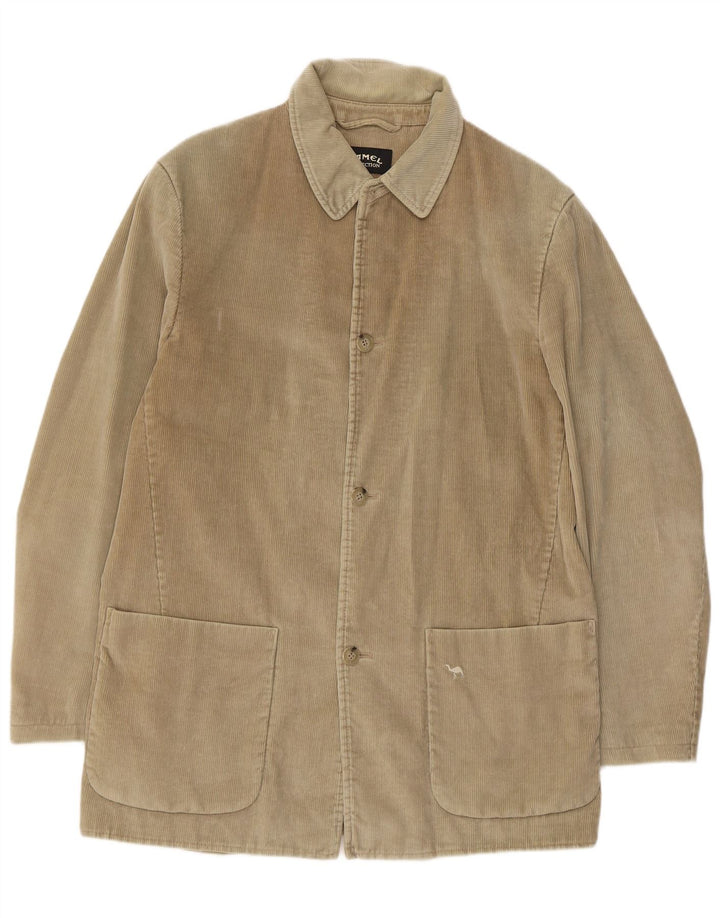 Veste en velours côtelé Camel pour homme EU 50 grand coton beige