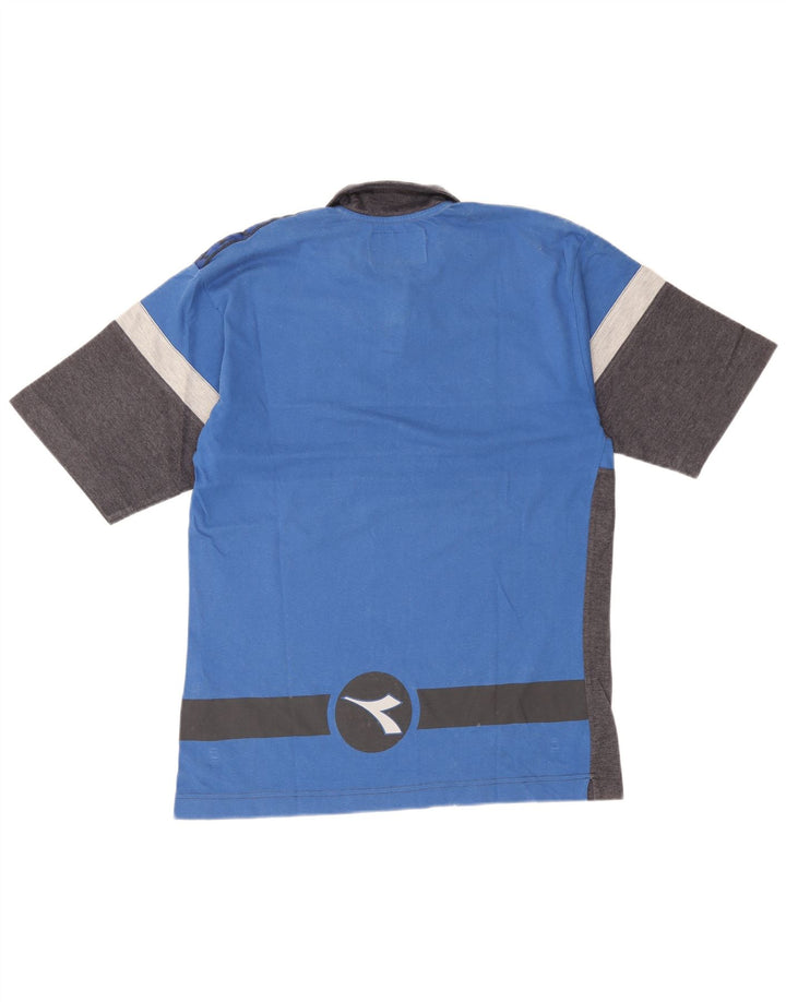 Diadora Polo Homme Gris Moyen Colourblock Coton