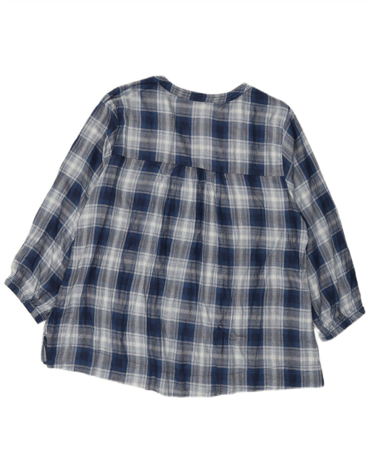 Wrangler Chemisier à manches 3/4 pour femme UK 16 Grand carreaux bleus en viscose