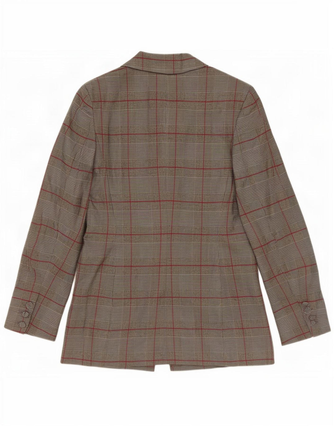 Zara Veste Blazer 1 Bouton Femme UK 12 Gris Moyen à Carreaux Polyester