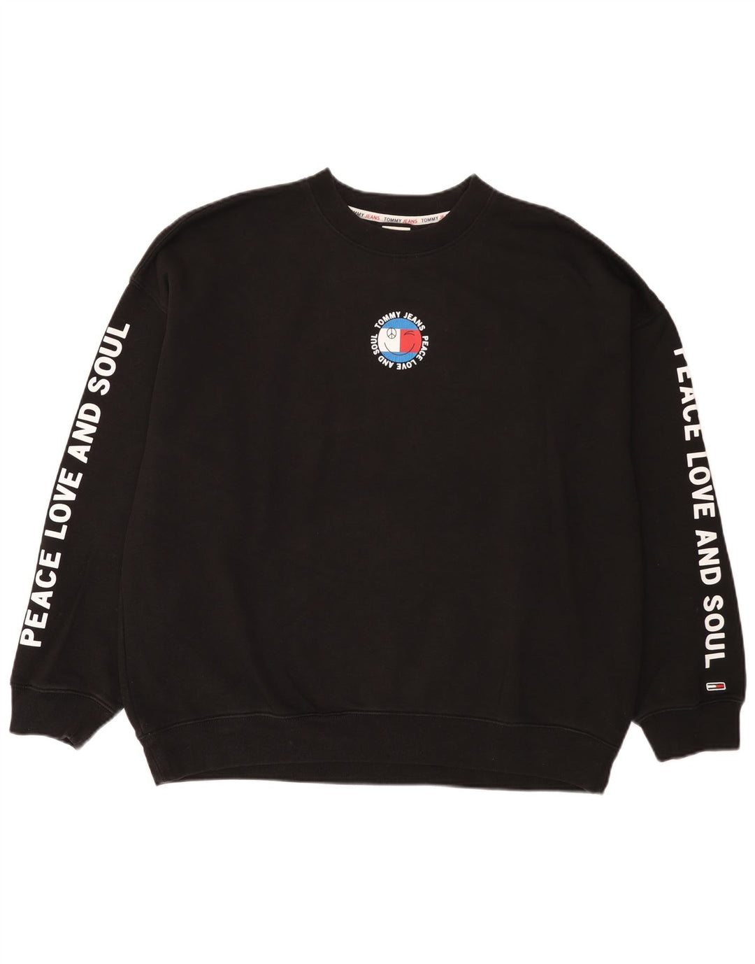 Tommy Hilfiger Sweat-shirt graphique pour homme en coton noir Taille L
