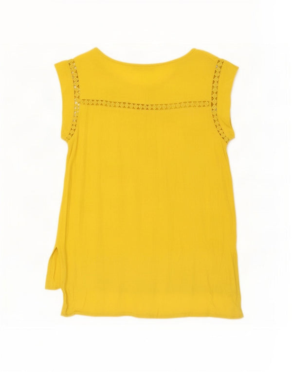 Oasis Tunique Femme UK 10 Petite Viscose Jaune