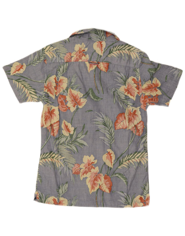 Tommy Hilfiger Chemise à manches courtes pour homme Coupe classique XS Bleu floral hawaïen