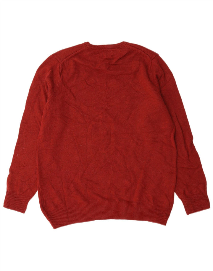 Marks & Spencer Pull col rond homme en laine rouge moyen