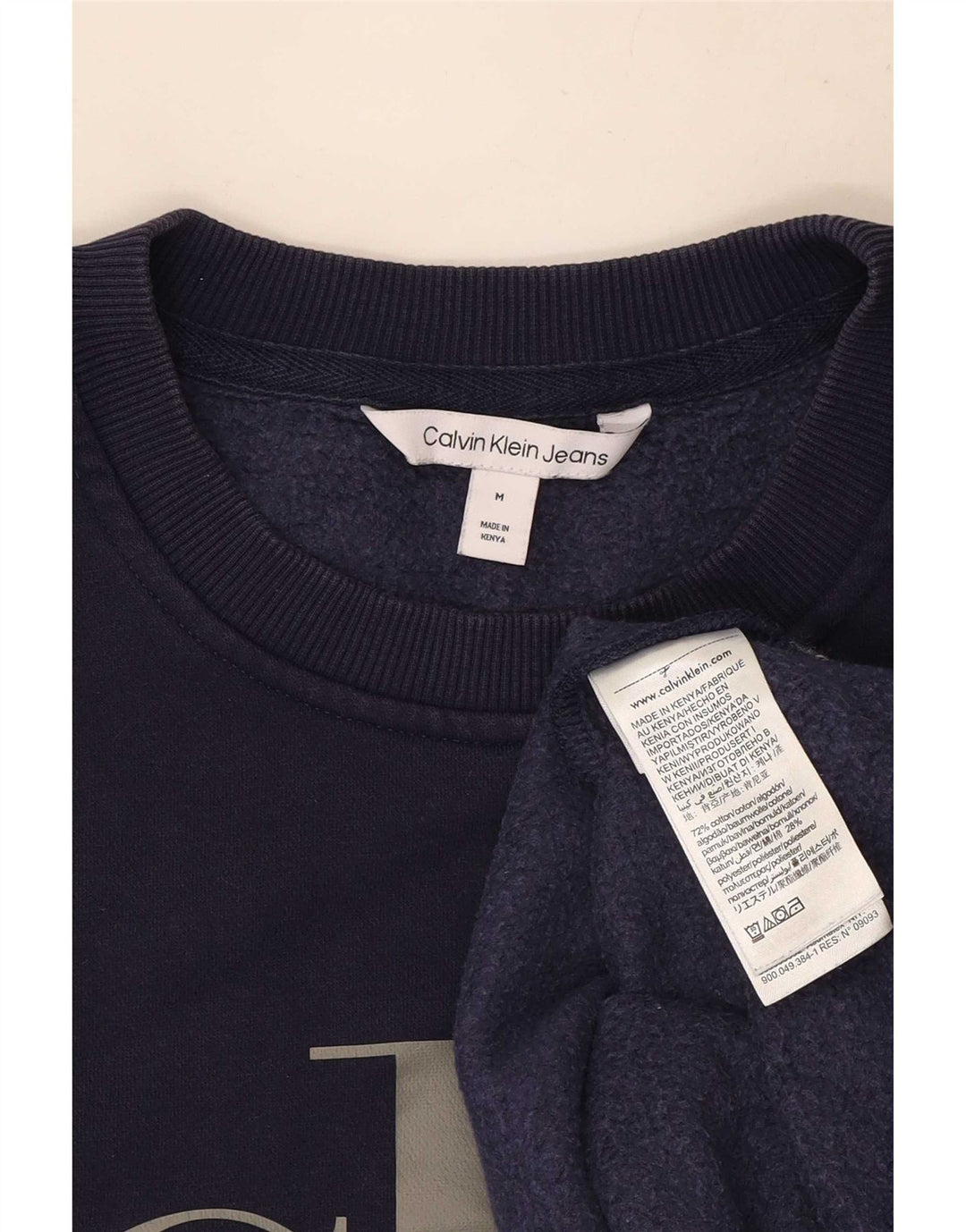 Calvin Klein Jeans Sweat-Shirt Graphique Homme Bleu Marine Moyen Coton