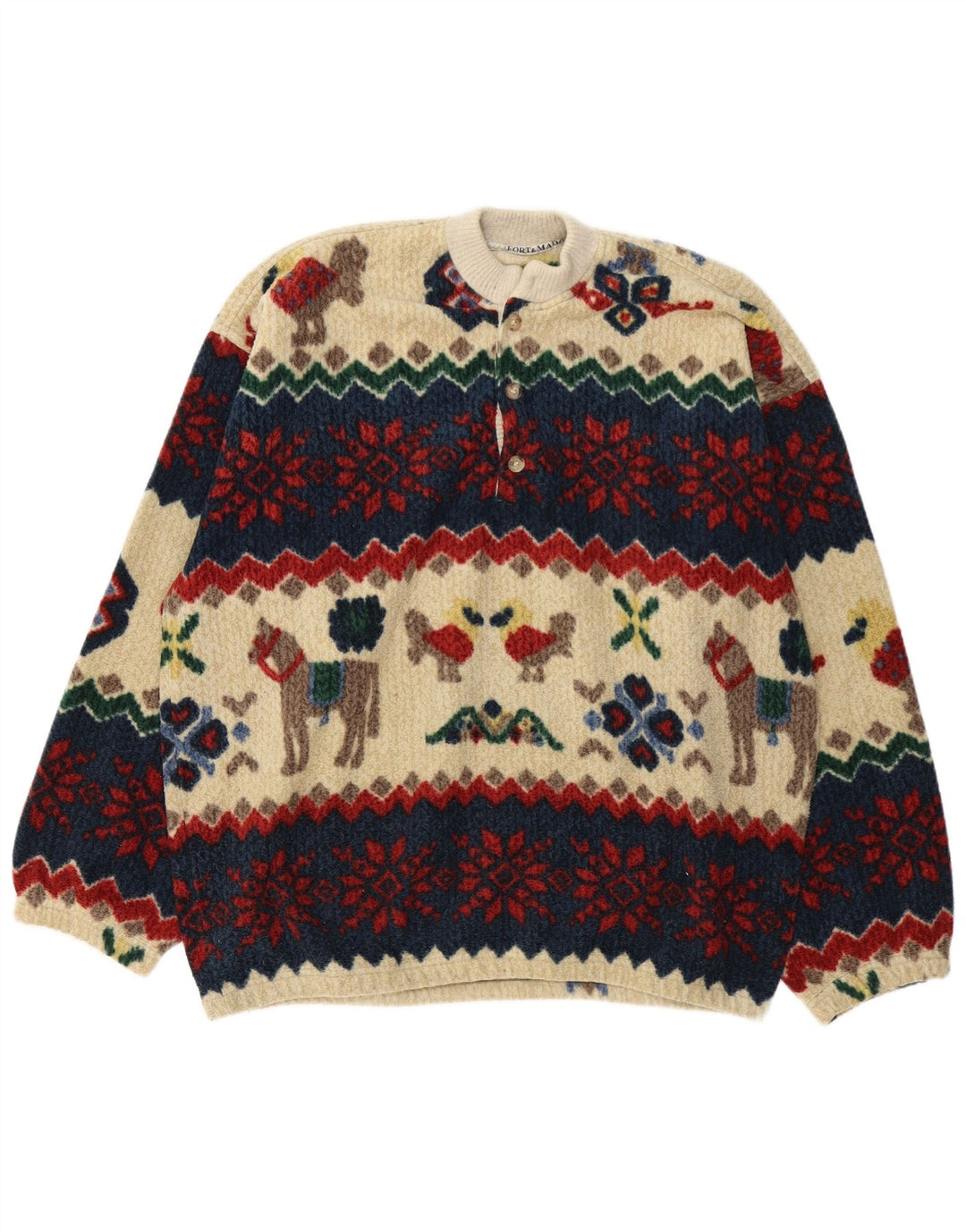 Fort & Madox Pull à col boutonné pour homme XL Multicolore Nouveauté