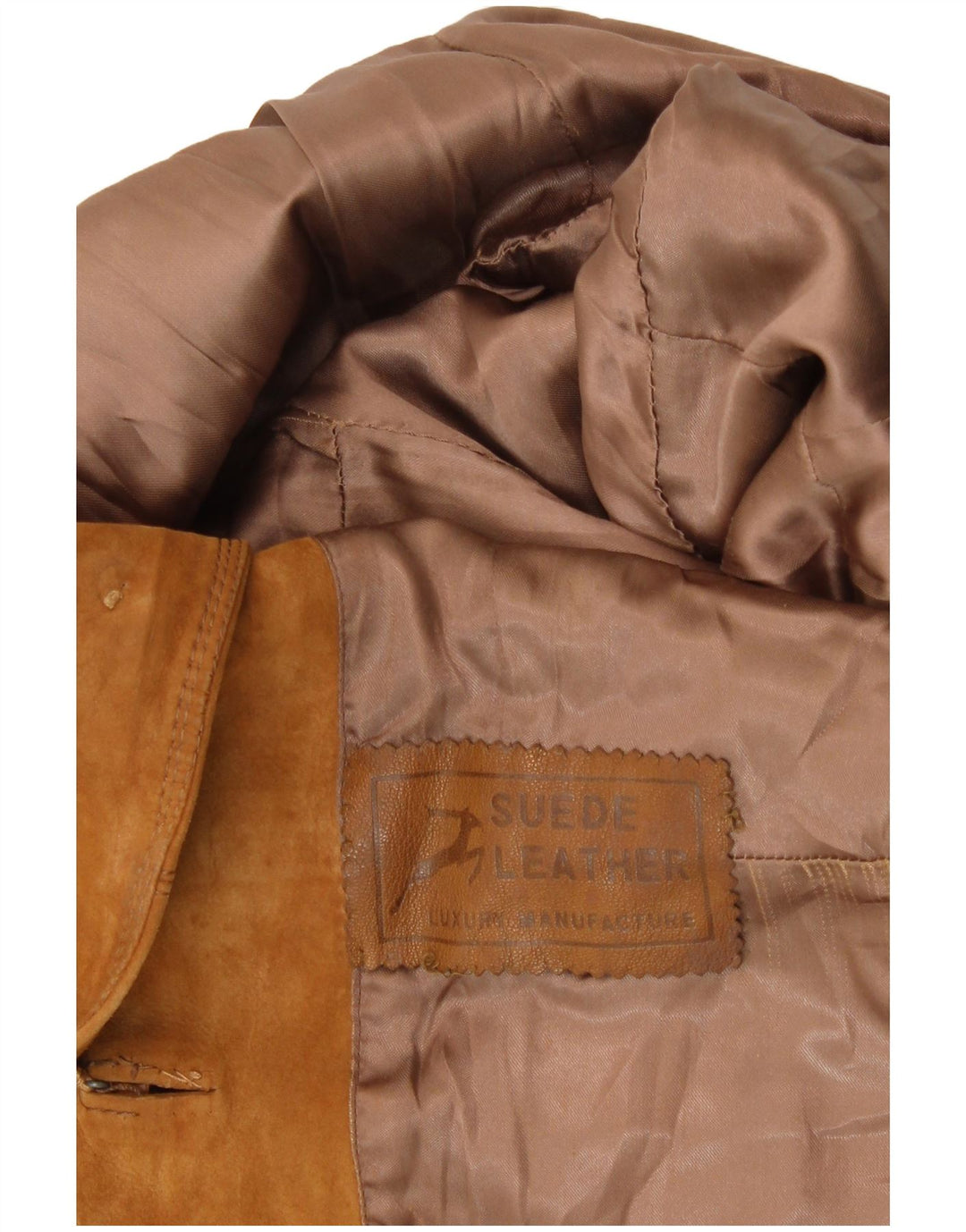 VINTAGE Femme 3 Boutons Blazer En Daim Veste UK 8 Petit Daim Beige