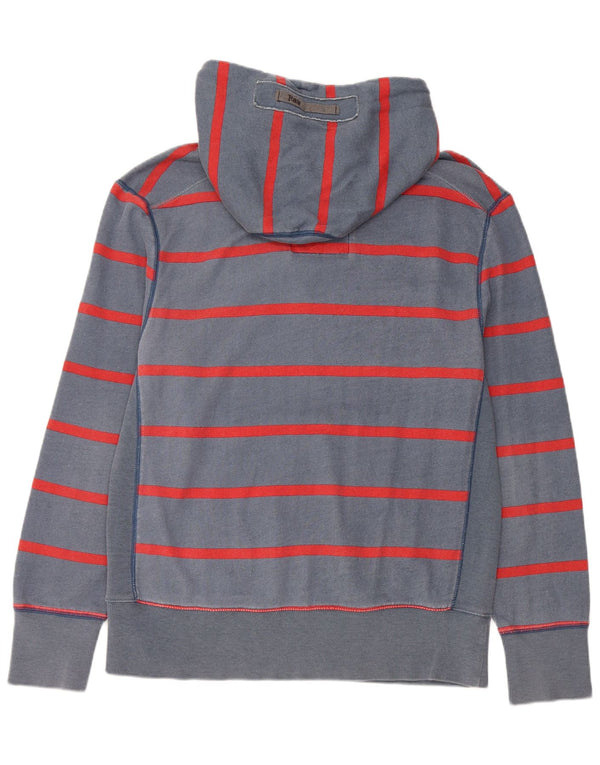 G-Star Mens 3301 Graphic Hoodie Jumper XL Blue Striped Cotton