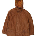 manteau en cuir à capuche vintage pour homme UK 40 Grand Marron