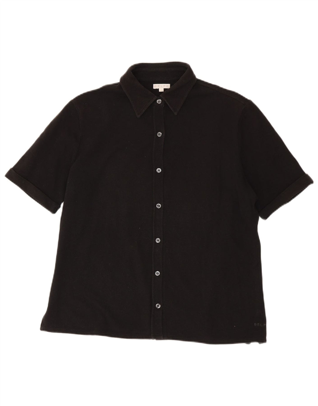 Belfe Chemise à manches courtes pour femme IT 48 XL Noir Coton
