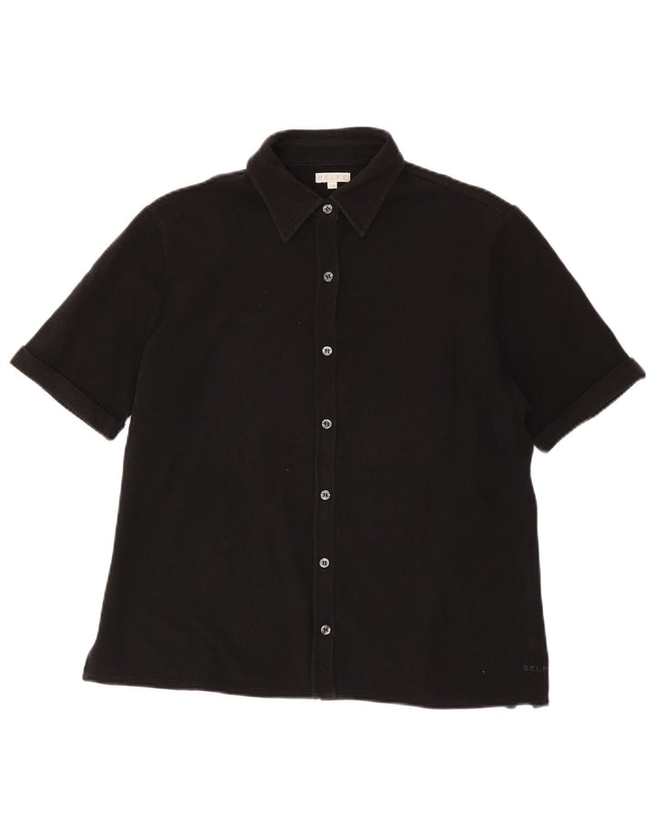 Belfe Chemise à manches courtes pour femme IT 48 XL Noir Coton