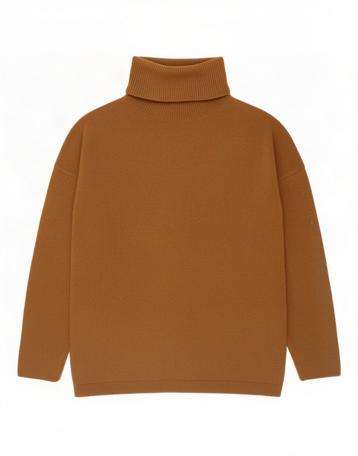 Massimo Dutti Pull col roulé pour femme UK 14 Viscose marron moyen