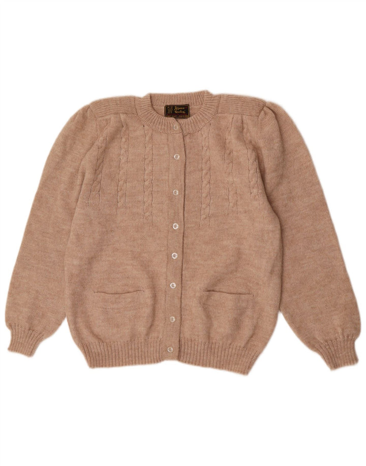 Alpaga Quitex Cardigan pour femme UK 12 Beige moyen