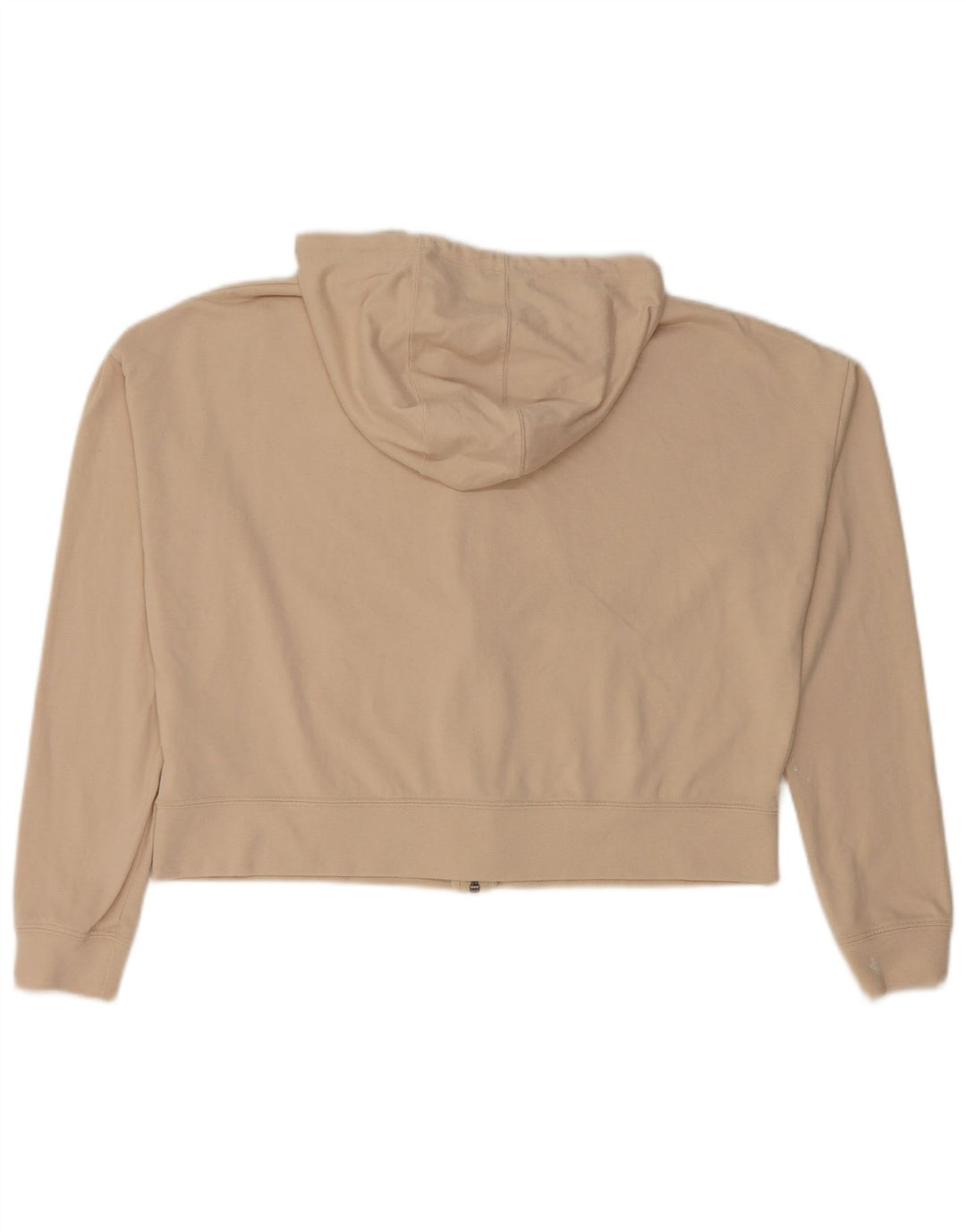 NIKE Pull à capuche zippé surdimensionné pour femme UK 10 Petit polyester beige