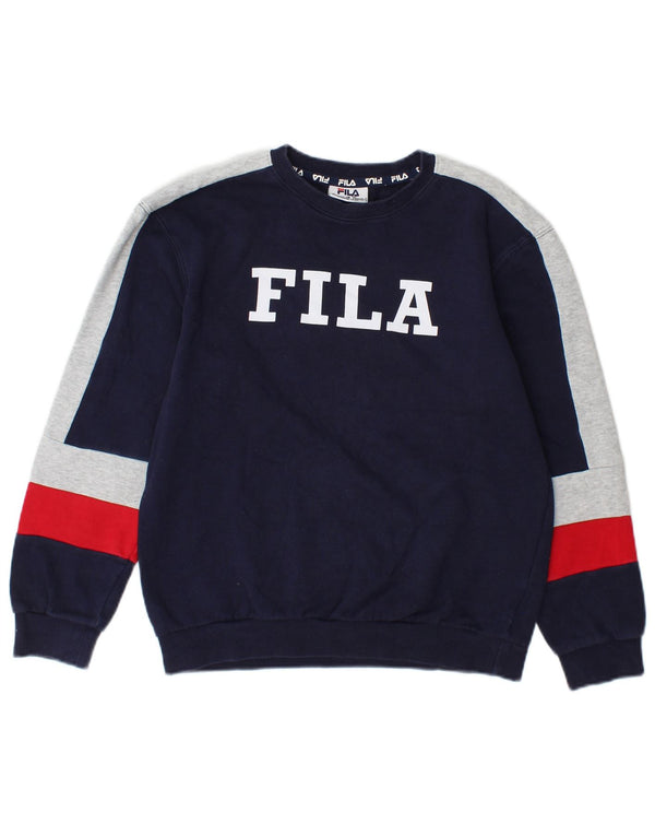 Fila Sweat-Shirt Graphique Garçon 13-14 Ans Bleu Marine Colorblock
