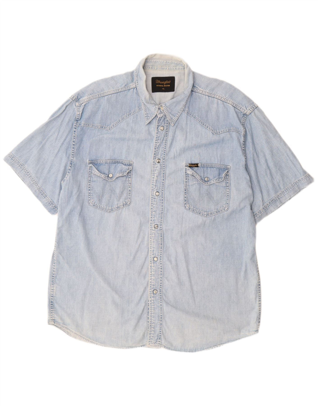 WRANGLER Chemise en jean à manches courtes pour homme 2XL Bleu