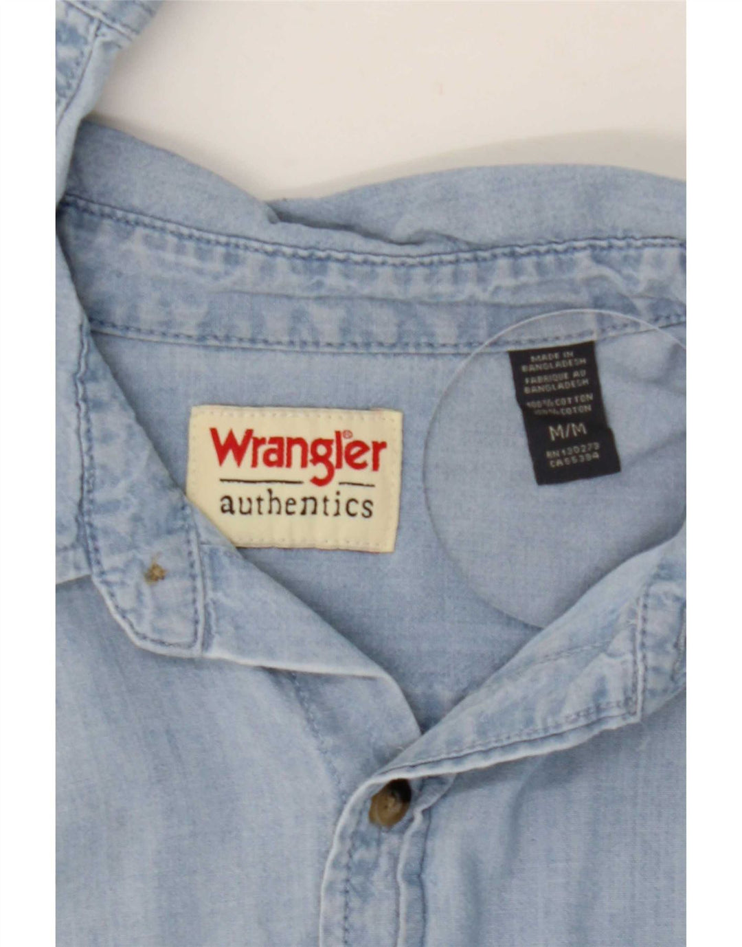 Wrangler Chemise en Jean Homme Bleu Moyen Coton