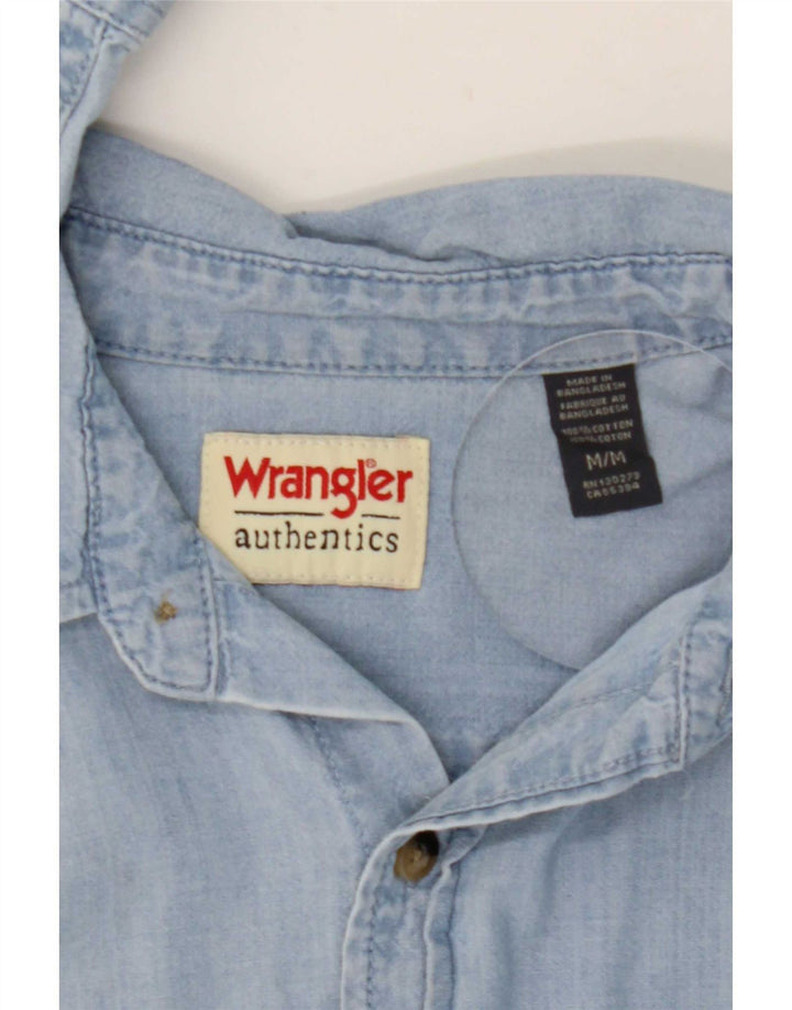 Wrangler Chemise en Jean Homme Bleu Moyen Coton
