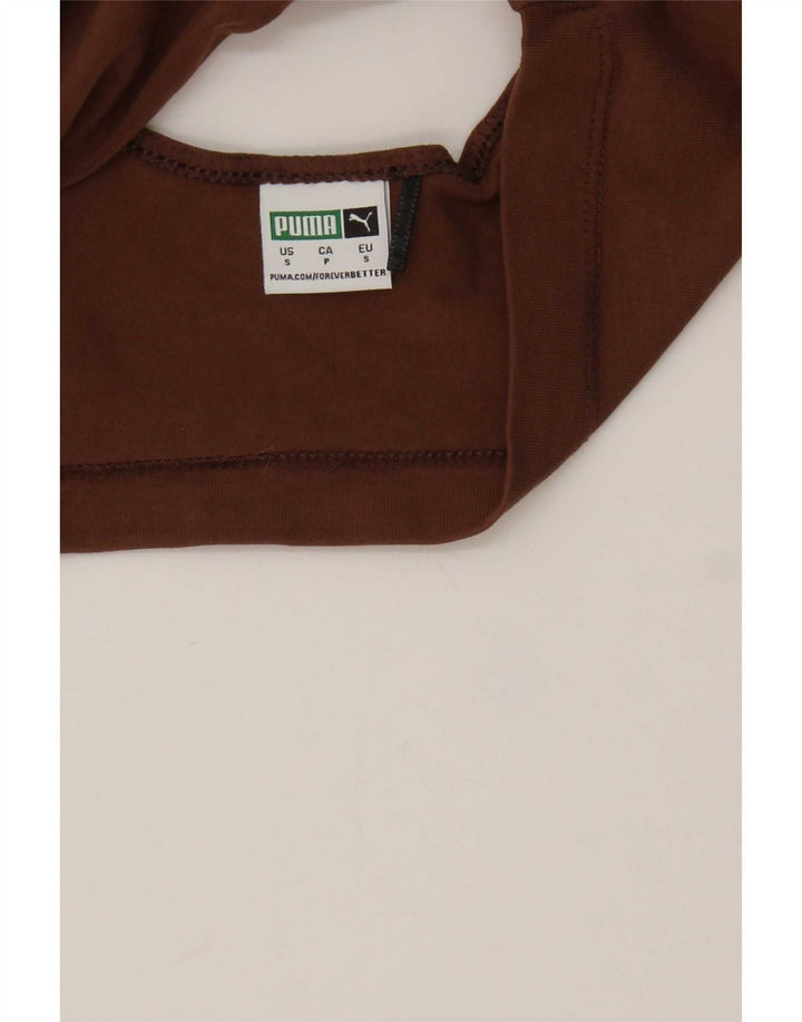 Puma Haut court pour femme UK 10 Small Marron Coton