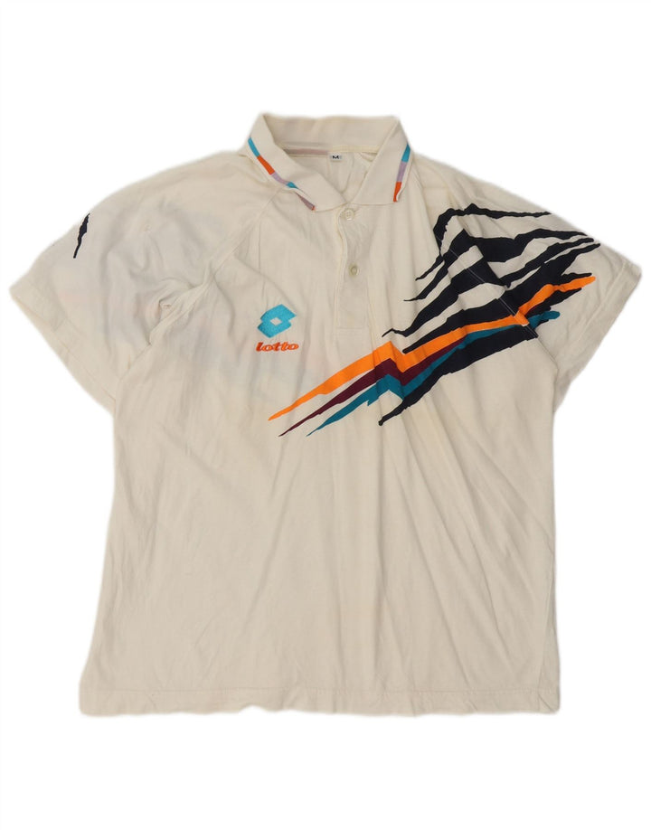 Lotto Polo Graphique Homme Blanc Moyen Coton