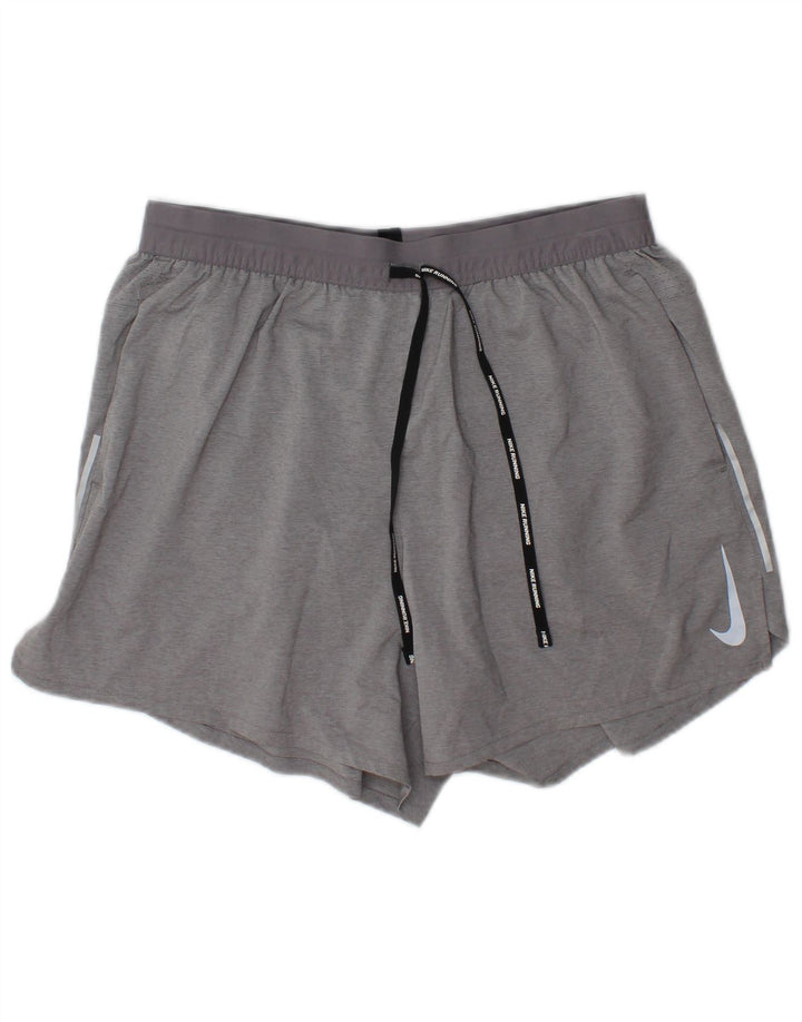 Short de sport Nike Dri Fit pour hommes, grand, gris, polyester