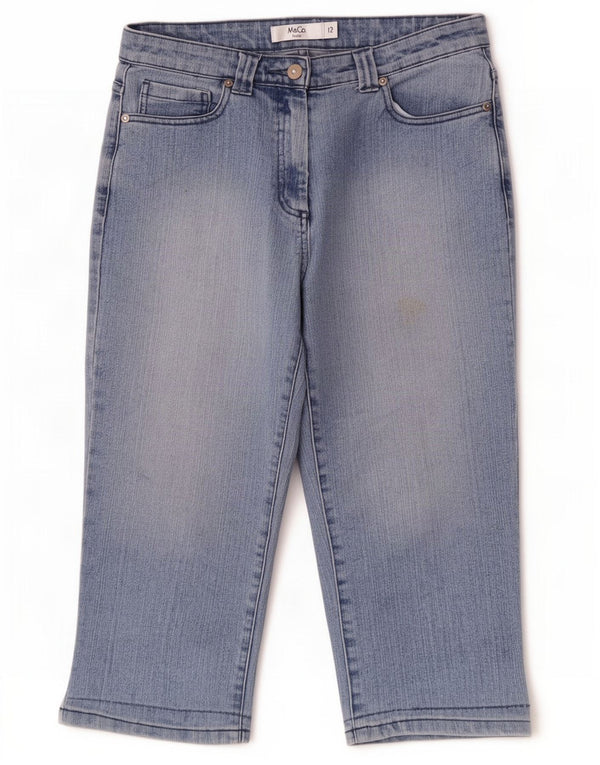 M&Co Womens Petite Capri Jeans UK 12 Medium W30 L19 Blue Cotton