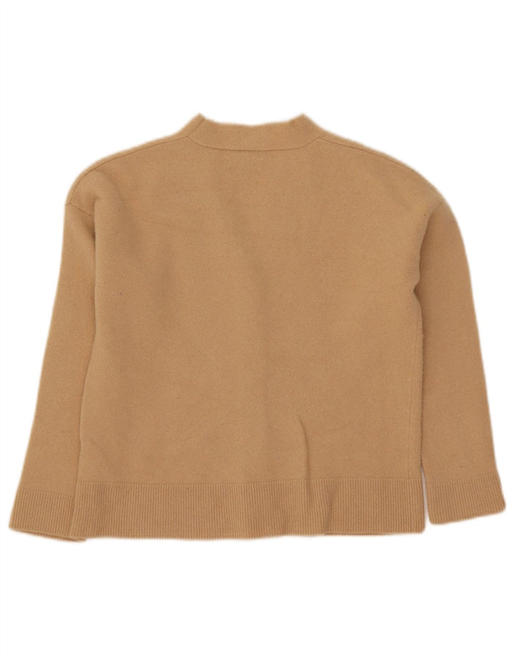 Massimo Dutti Cardigan court pour femme UK 12 laine beige moyen