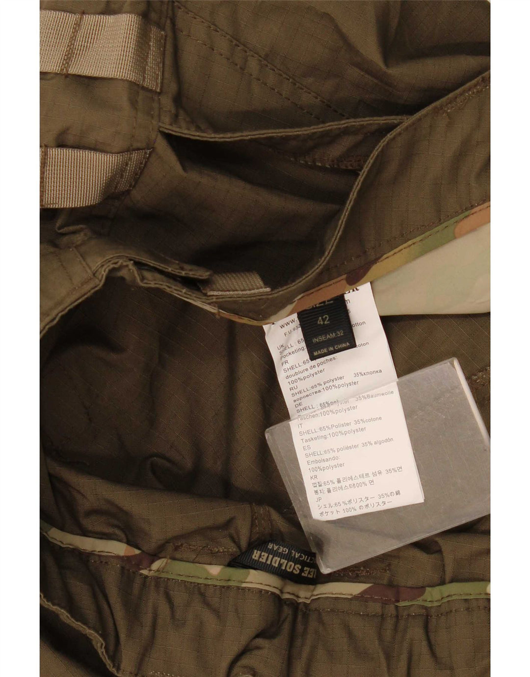 Free Soldier Pantalon Cargo Slim Homme W42 L33 Kaki Polyester