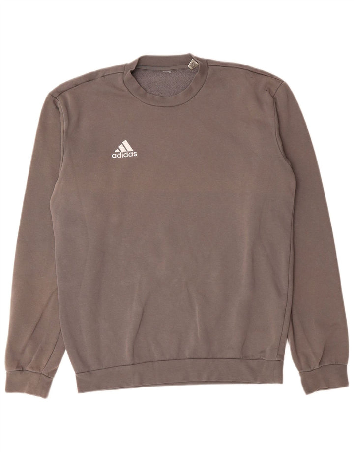 Adidas Sweat-Shirt Homme Gris Moyen Coton