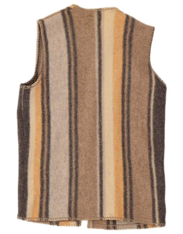 Benetton Pull Cardigan sans Manches Femme UK 16 Grande Laine Multicolore