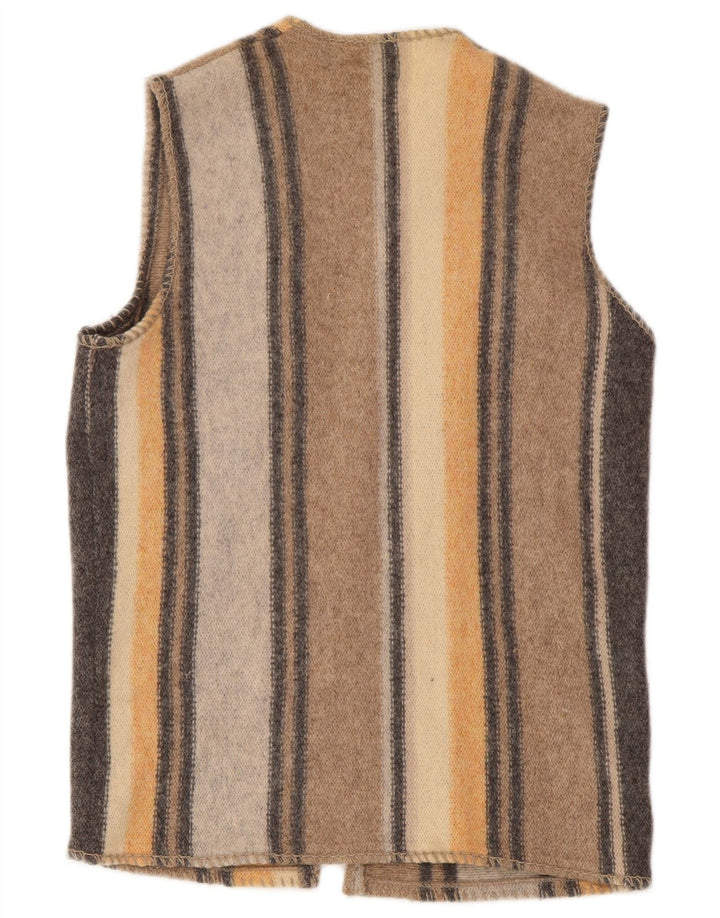 Benetton Pull Cardigan sans Manches Femme UK 16 Grande Laine Multicolore