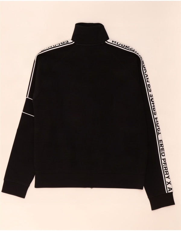 Fred Perry Veste de survêtement graphique pour hommes, petit, en coton color block noir
